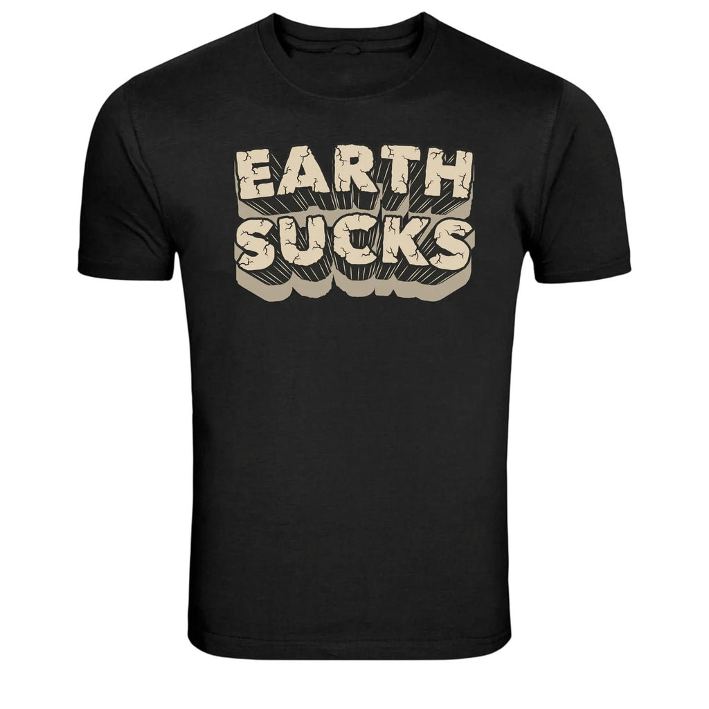 Earth Sucks Retro Typography Funny Quote Graphic T-Shirt