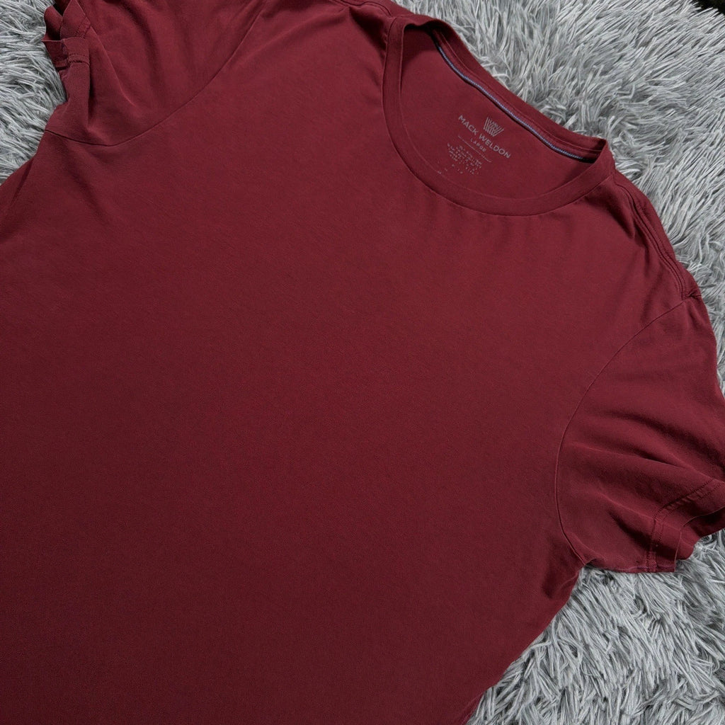 Mack Weldon Adult Shirt Large Red Daily Wear Pima Cotton Pullover Tee Mens