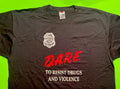 DARE T Shirt Black 1990’s Retro 90’s Vtg Badge Style FPD Wisconsin Men’s XL Drug