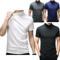 Men's Short Sleeve Mock Neck T-Shirt Casual Slim Cotton Tops Tees Undershirt US⇔