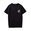 Mens Black Loose Fit Polyester T Shirt Round Neck for Daily Spring Summer Wear