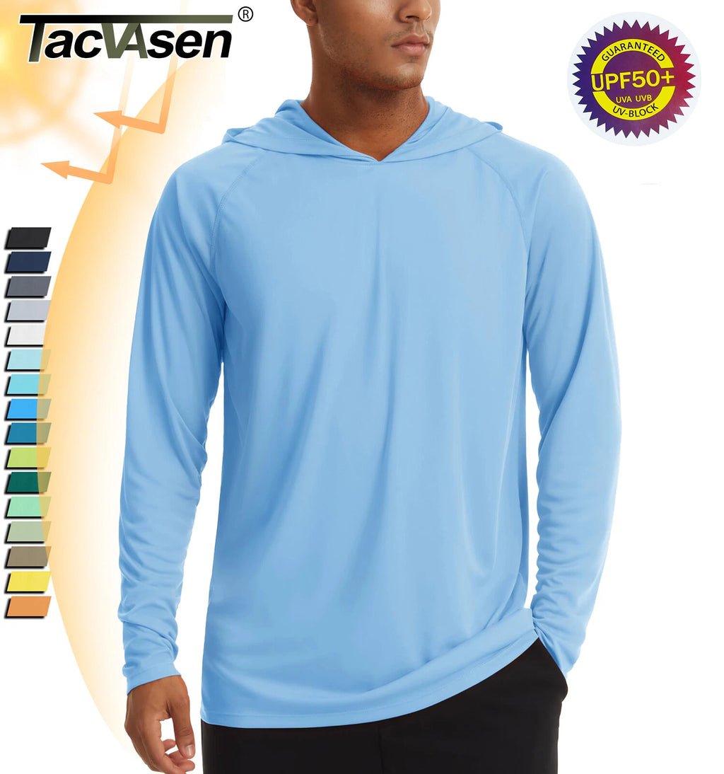 UPF 50+ UV Sun Protection T-Shirts Men's Long Sleeve Performance Casual Hoodies
