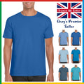 BLUE Gildan Softstyle Ringspun T-Shirt * Mens Plain Tee * Blank GD01 * Shirt