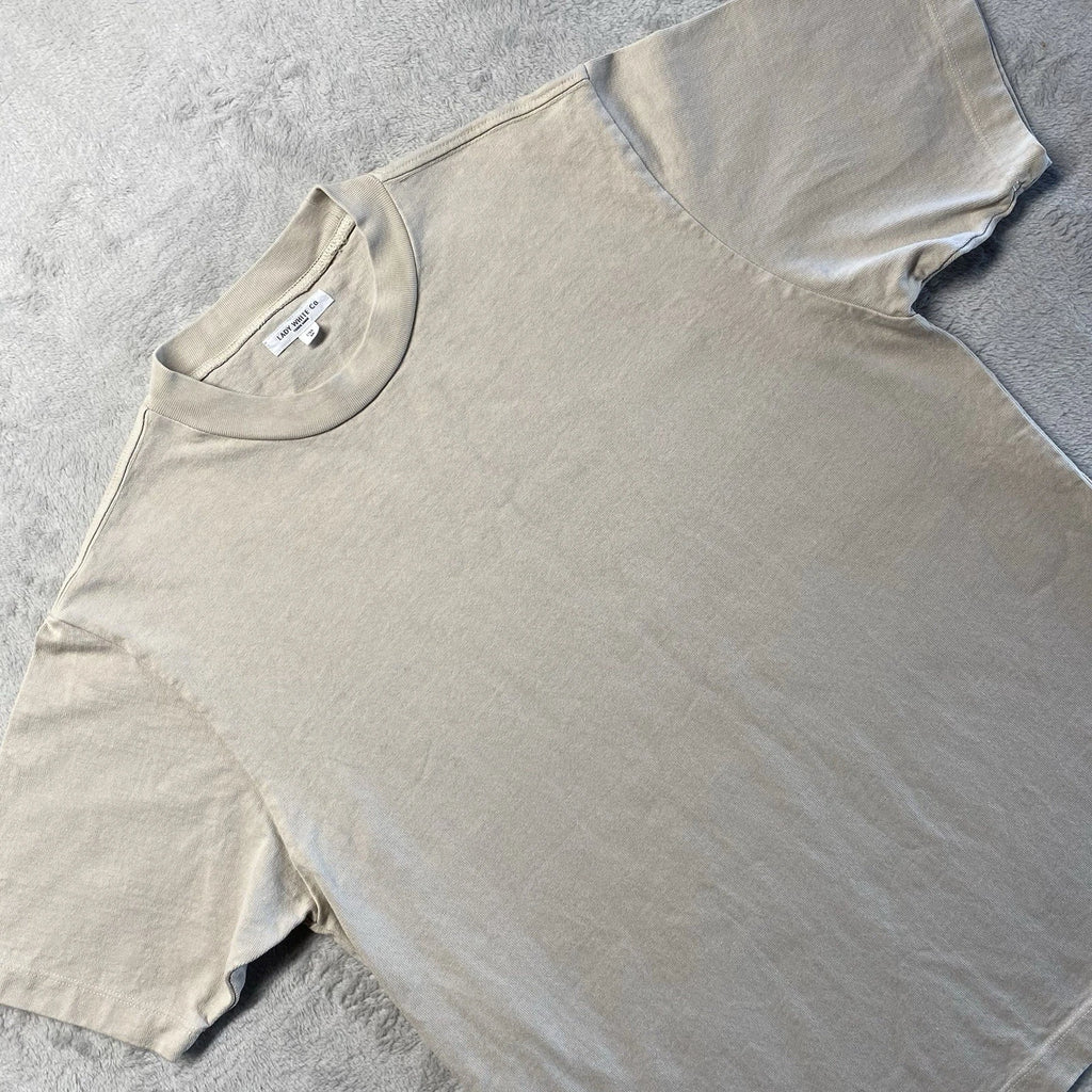 Lady White Co Shirt Mens Medium 38 Paper Ivory Rugby Tee Crew Neck Made in USA