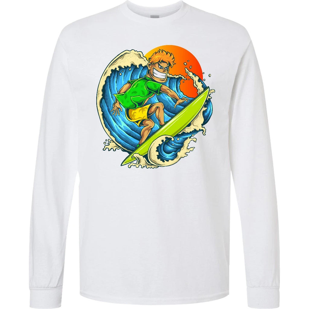 Inktastic Pro Surfer Dude Long Sleeve T-Shirt Surfing Riding Waves Ocean Mens