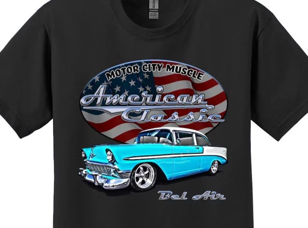 1956 Chevy Bel Air T-Shirt: American Classic Muscle Car Graphic Tee