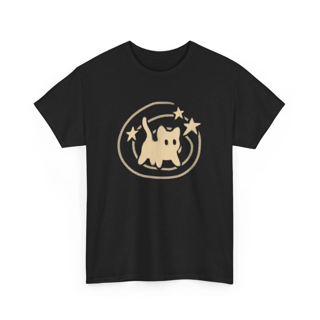 90s Y2K Scary Tomcat Cat is Scared under Starry Tail T-Shirt