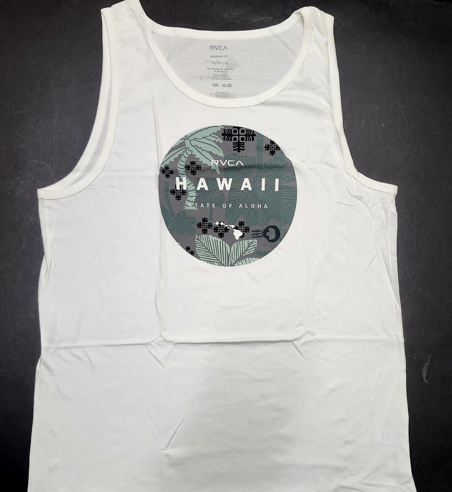 RVCA "ANP  HAWAII ALOHA STATE OF ALOHA"  TANK TOP  XL RARE DESIGN..