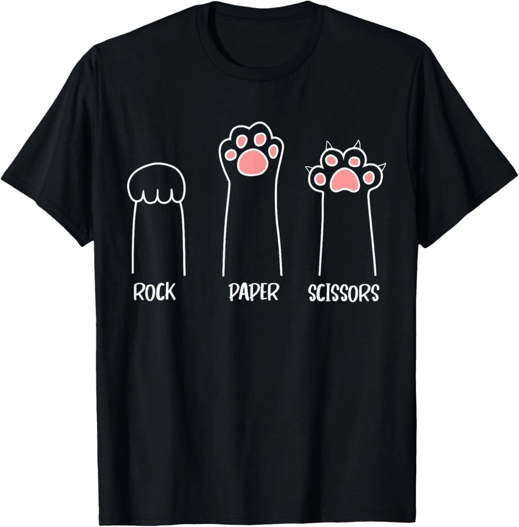 Introvert Cat Animal Rescue Pet Lover Apparel Rock Paper Scissors Hand Game Cute