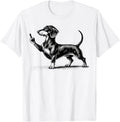 Funny Dachshund Middle Finger Meme Dog Graphic T Shirt Sarcastic Gift