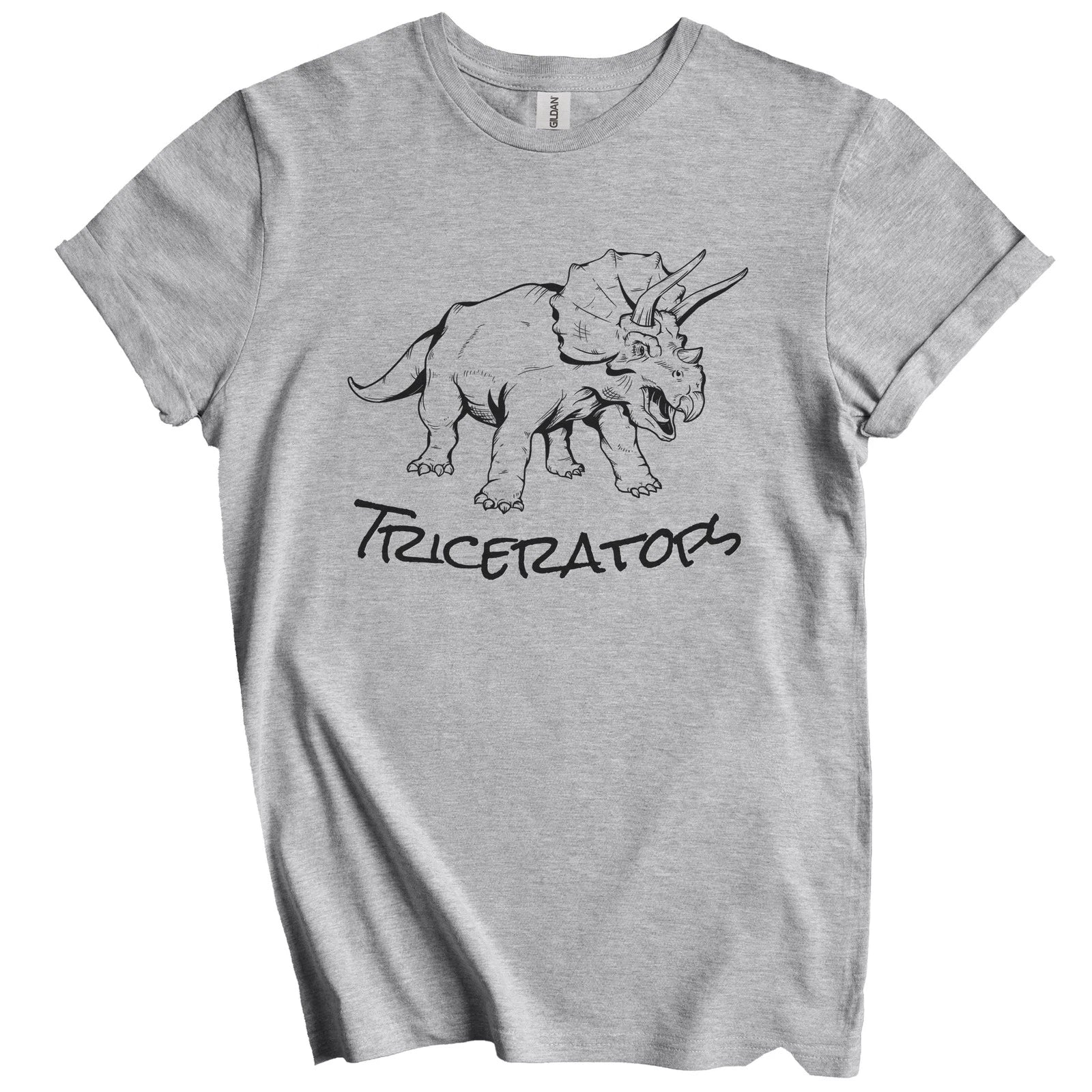 Triceratops Sketch Cool Prehistoric Animal Dinosaur T-Shirt - Dinosaur Gift