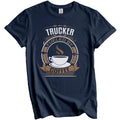 Trucker Fueled By Coffee Funny Truck Driver Graphic T-Shirt
