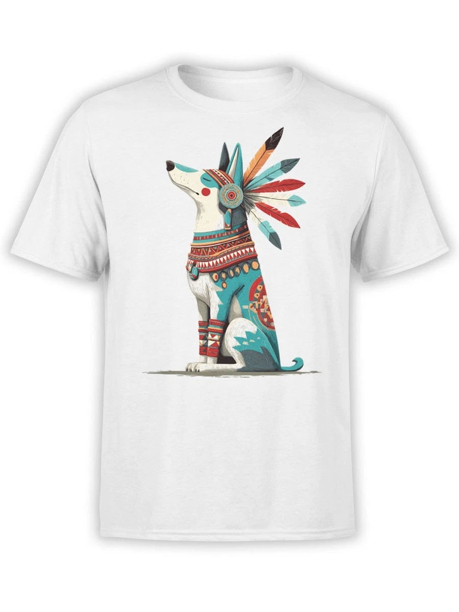 FANTUCCI Spirit Howl T-Shirt | Tribal Dog Design Tee | Unisex