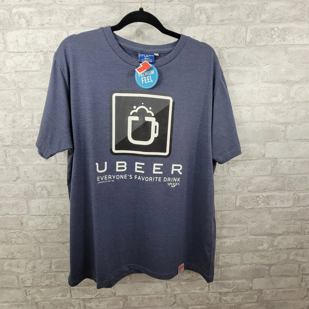 Spoofs ubeer tshirt mens size XL short sleeve blue NWT