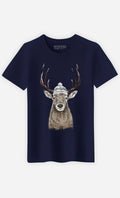 T-Shirt Man short Sleeve LET'S GO Outside Color Navy Blue