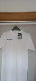 BNWT Umbro White Tee Shirt Size XS Short Sleeve,  100% Cotton  Logo