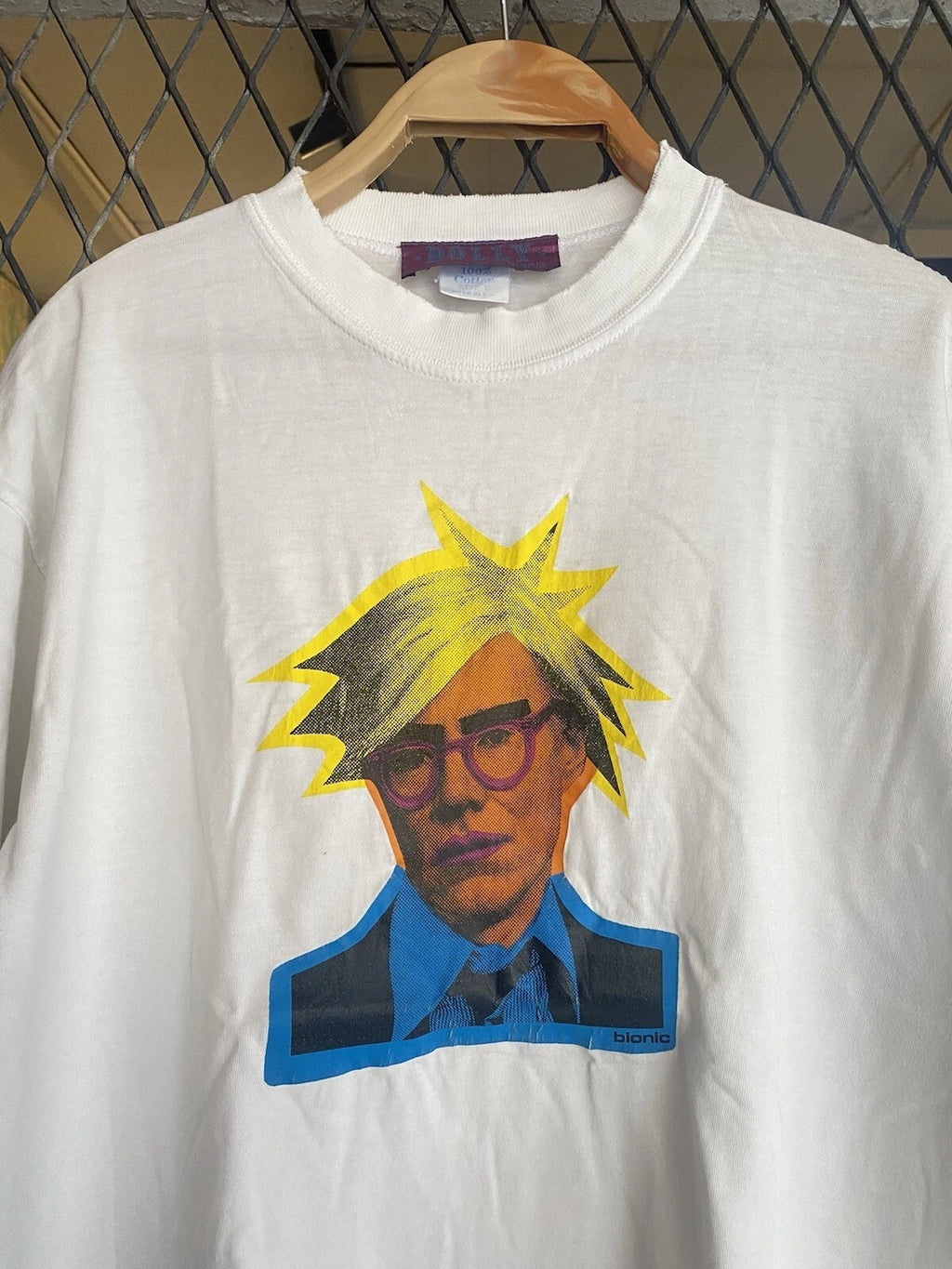 Vtg 90s Andy Warhol Face Graphic By Dolly Bionic T shirt Art / Pop Art