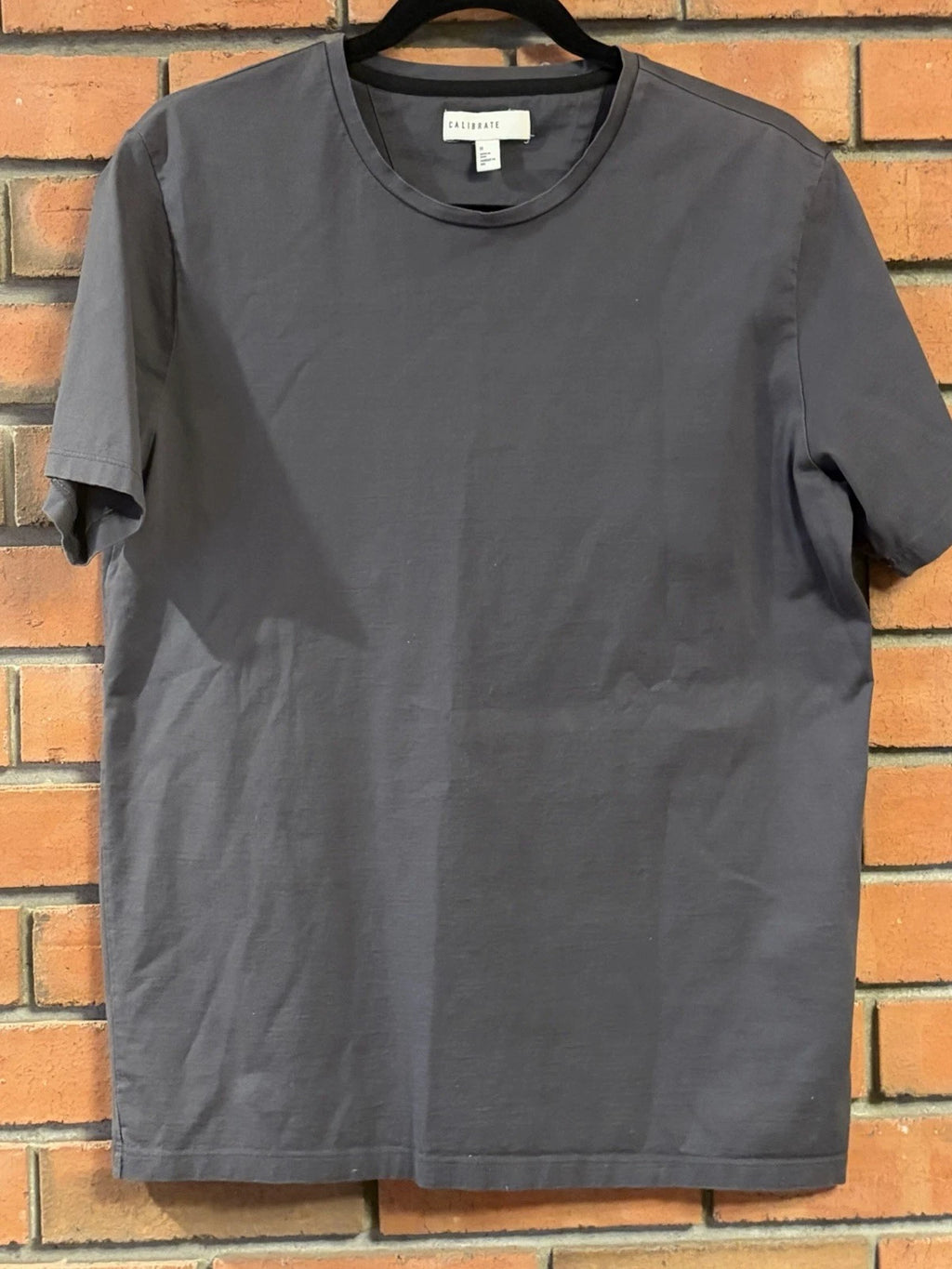 Calibrate Mens Medium Gray Crew Neck T Shirt Short Sleeve Minimalist