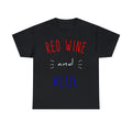 Red Wine And Blue Graphic Tee Shirt, S-5XL