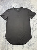 Cuts Clothing Elongated Henley T-Shirt Men's Large Black