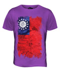 MYANMAR GRUNGE FLAG MENS T SHIRT TEE SHIRT XS S M L XL 2XL 3XL 4XL 5XL