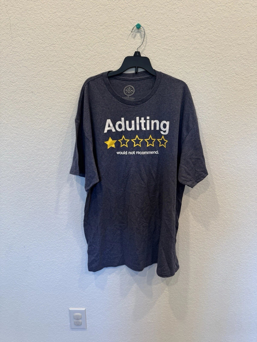 Adulting Shirt Mens XL Would Not Recommend Funny Sarcastic 1 Star Review Joke