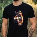 Mens Wolf Pixel Art Motif Cotton T-Shirt Size XS to 5XL