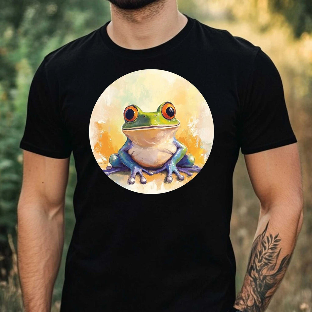 Mens Funny Frog Motif Cotton T-Shirt Size XS to 5XL