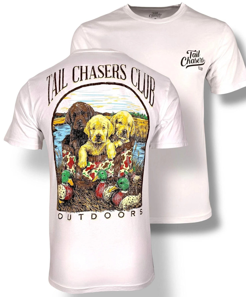 Tail Chasers Club Men’s T-shirt Outdoor Puppies