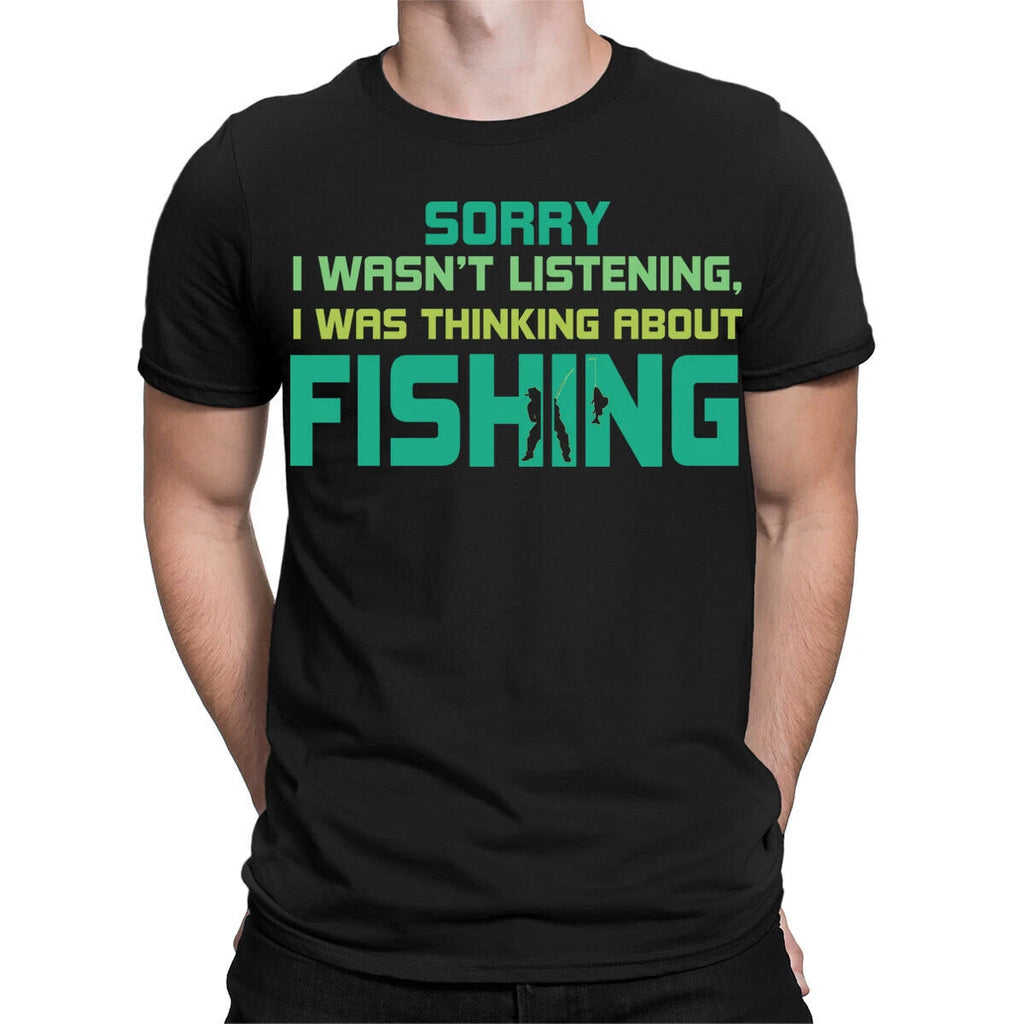 Fishing Sarcasm I Think About Sarcastic Funny Fishermen Mens T-Shirts  #TA-131