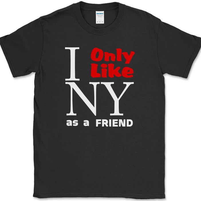 I Only Like New York As a Friend T-Shirt Funny Humor State Pride Novelty Tee