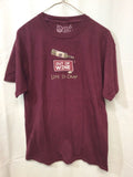 Out Of Wine Life is Crap Medium Maroon T Shirt T3