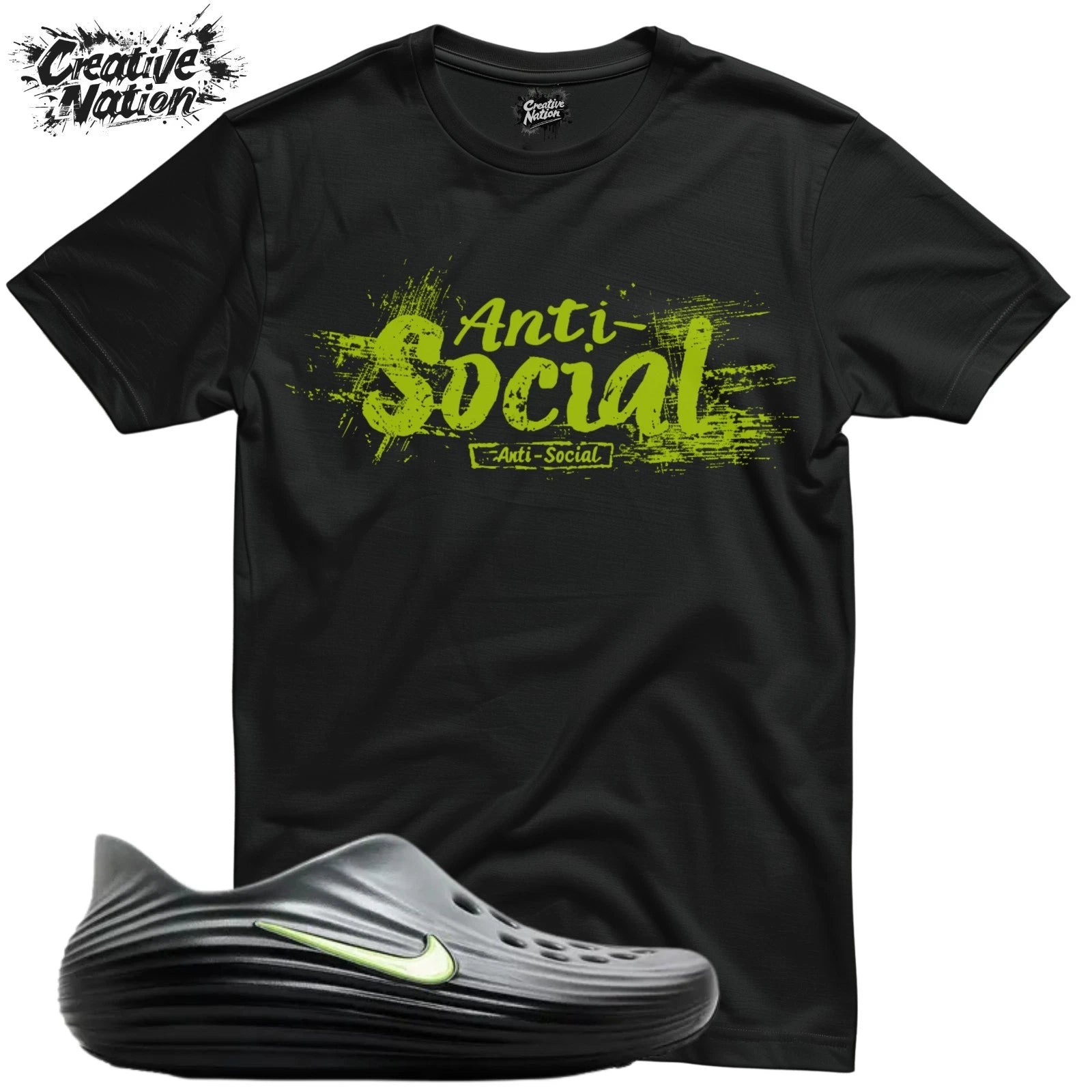 Shirt To Match ReactX Rejuven8 Black Cool Grey Volt Unisex Tee Anti Social Shirt