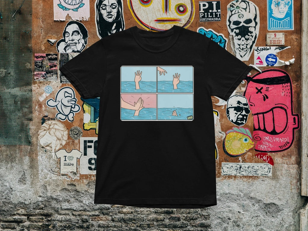 Drowning High Five T shirt - Funny - Aesthetic - Cool - Unisex - S 2XL