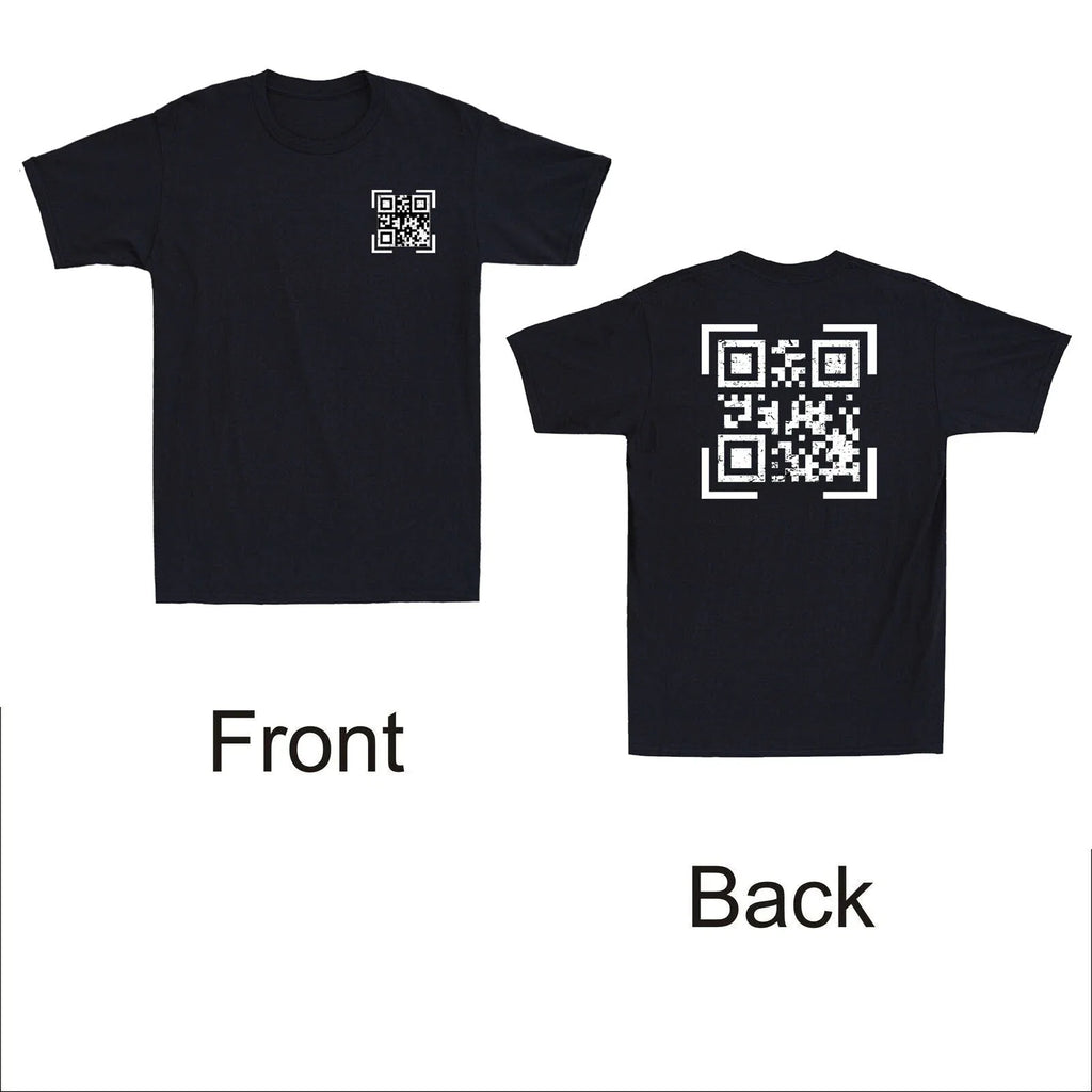 Fuc k You Q R Code Funny QR Code Joke Quote Front & Back Vintage Men's T-Shirt