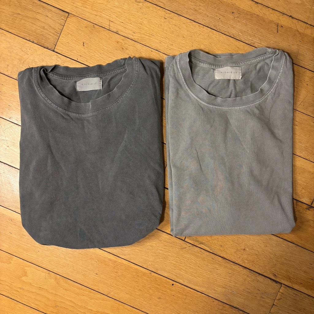 Lot of 2 Richie Le Collection Blank Daily Tee Mens M Gray Made USA Streetwear