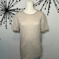 Zara Man Beige Knit T Shirt Lightweight Neutral Minimalist Tee Size M