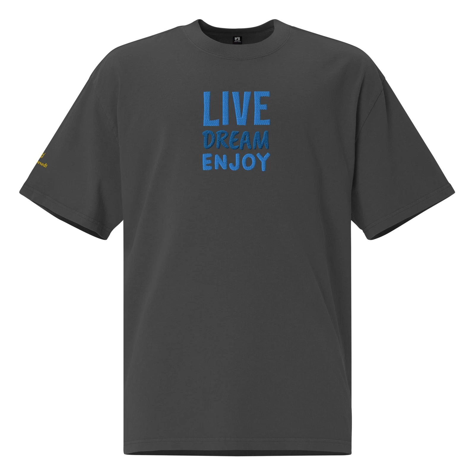 Oversized faded t-shirt "Live Dream Enjoy"