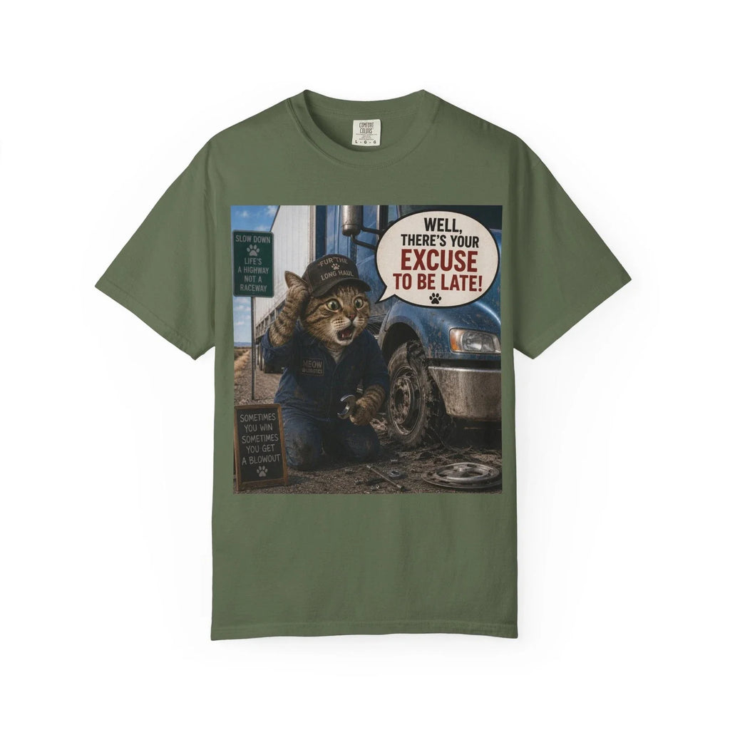 Mechanic Raccoon Illustration T-Shirt | "Well, There's Your Excuse to Be Late!"