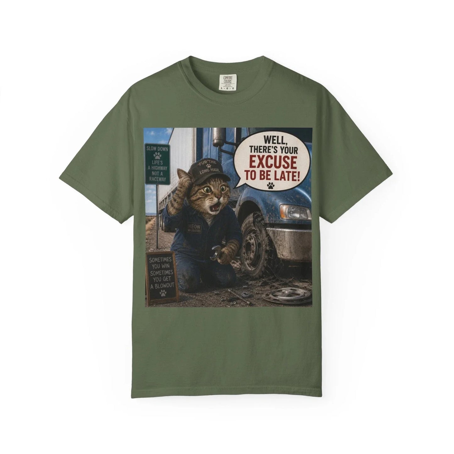 Mechanic Raccoon Illustration T-Shirt | "Well, There's Your Excuse to Be Late!"