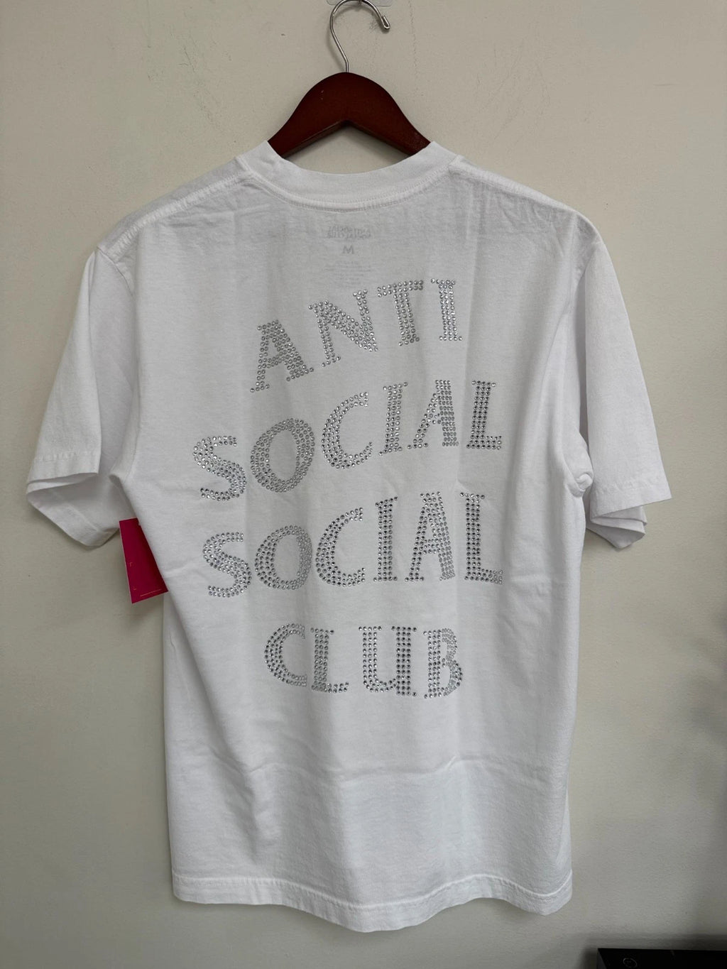 ANTI SOCIAL SOCIAL CLUBS Rhinestone Mind Games Tee WHITE / SILVER