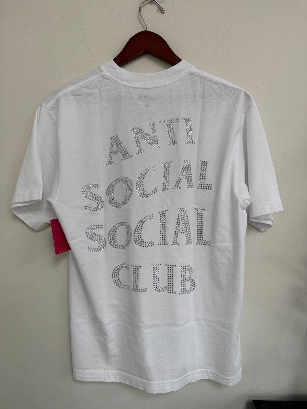 ANTI SOCIAL SOCIAL CLUBS Rhinestone Mind Games Tee WHITE / SILVER