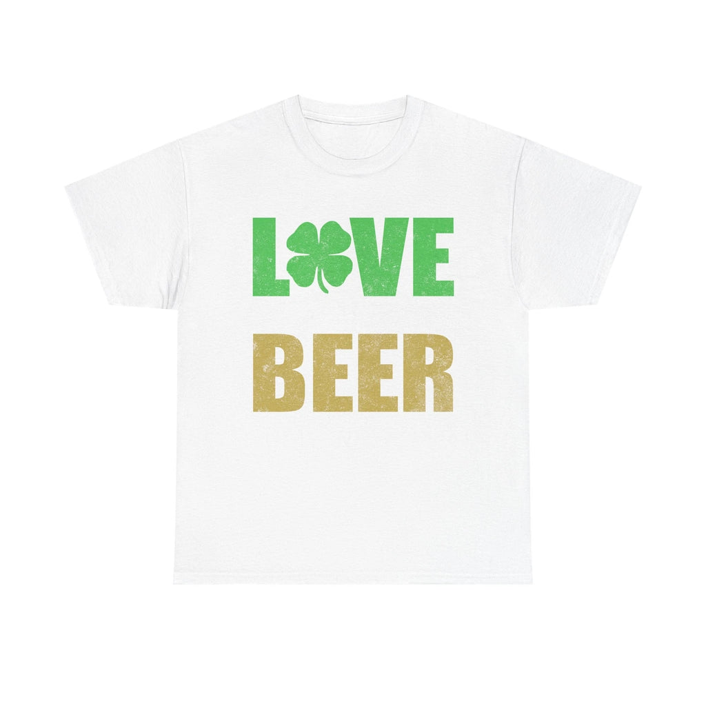 St. Patrick's Day Love Beer Tee, Unisex Cotton Shirt, Shamrock Shirt, Beer Lover