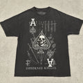 Y2K Contract Killer T-Shirt Men's XL Black Grunge Skulls Ace of Spades Skater