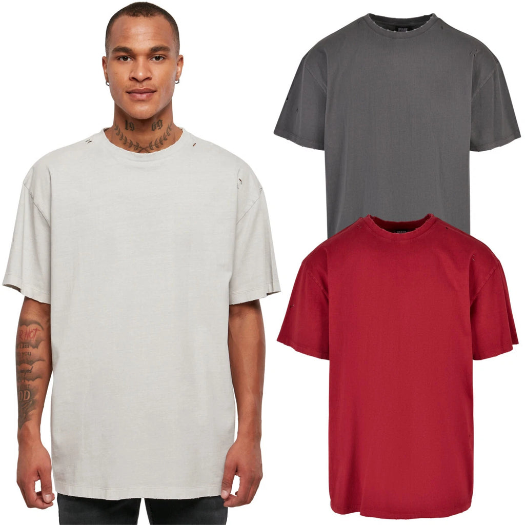 Urban Classics Oversized Distressed Tee Herren Oberteil destroyed Jersey T-Shirt
