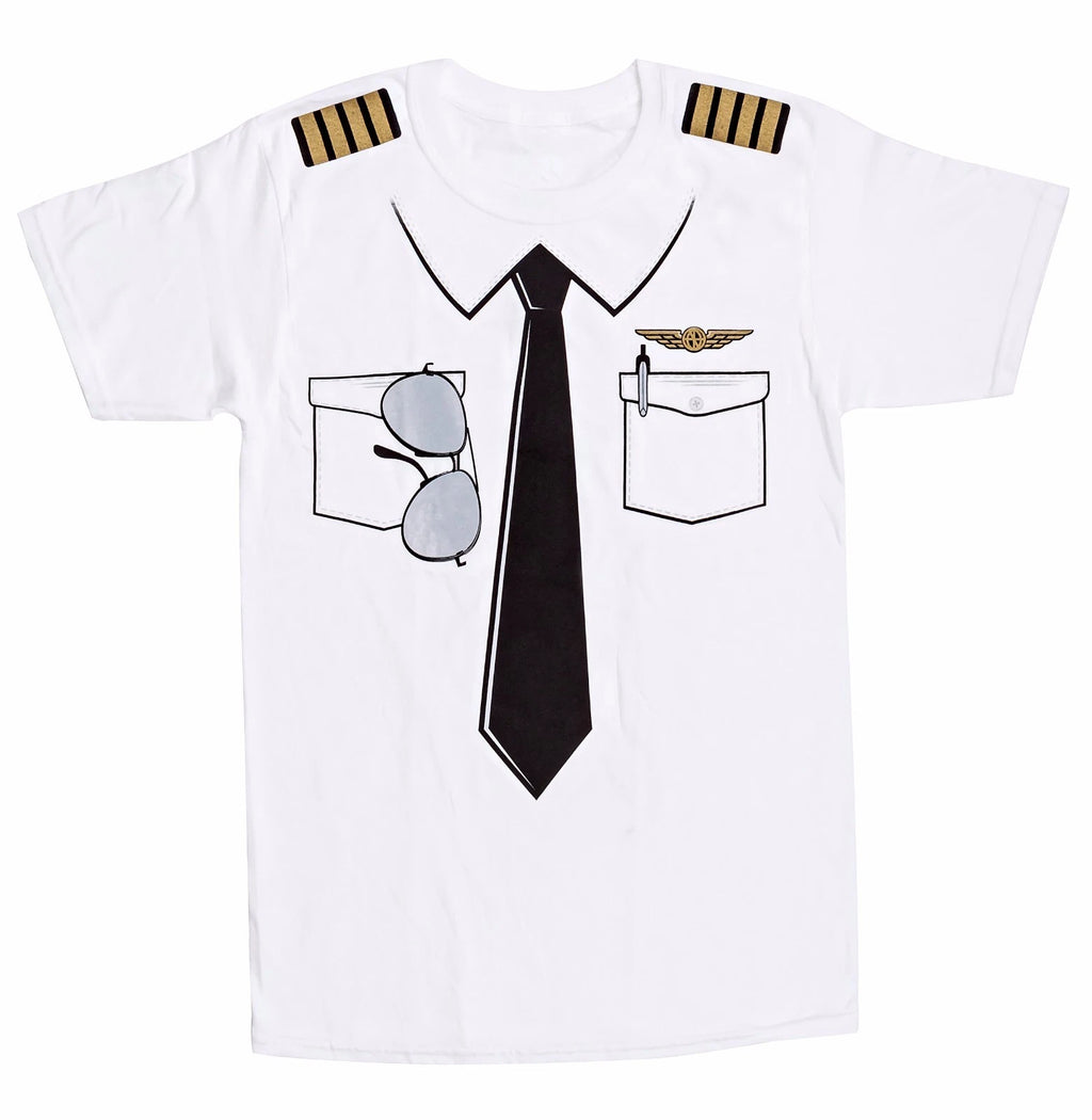 The Pilot Uniform T-Shirt, Fake Airline Pilot Tee, Funny Gag Gift, Luso Aviation