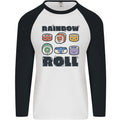Kawaii Sushi Rainbow Roll Fish Mens L/S Baseball T-Shirt