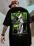 Men’s Short-Sleeve T-Shirt with Stylish Letter Graphic Print – Casual Everyday