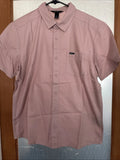 New RVCA Sport Designer Street Style Button Font Short Sleeve Shirt Size L