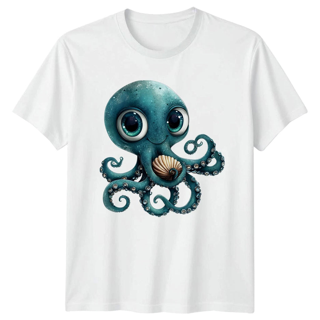 Cute Octopus Holding Seashell T-Shirt Marine Life 2026 Gift For Him And Her